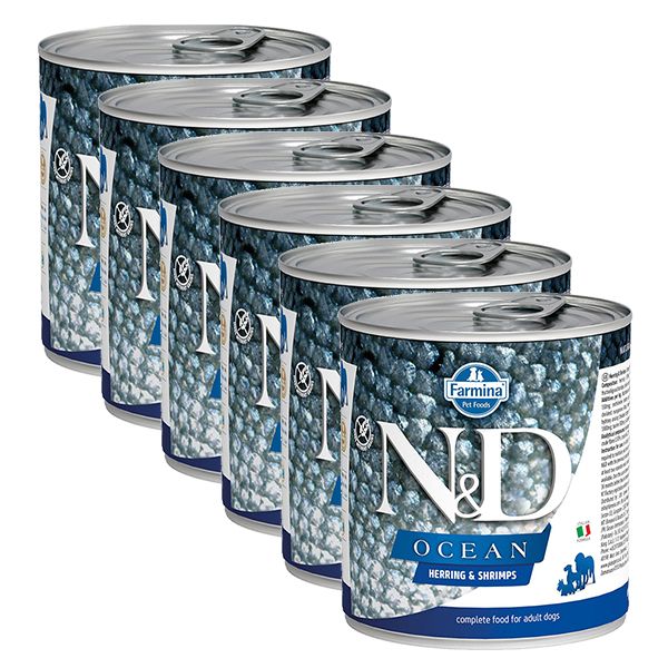 Farmina N&D dog Herring & Shrimps konzerva 6 x 285 g