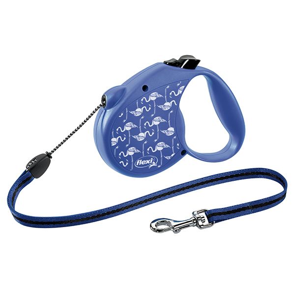 Flexi Standard Flamingo S do 12kg, 5m uže - plava