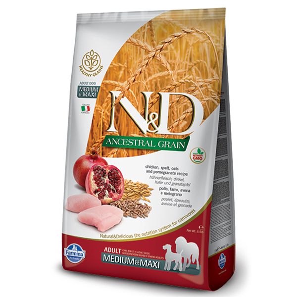 Farmina N&D dog LG MEDIUM & MAXI Piletina & Granat 12 kg, hrana za pse