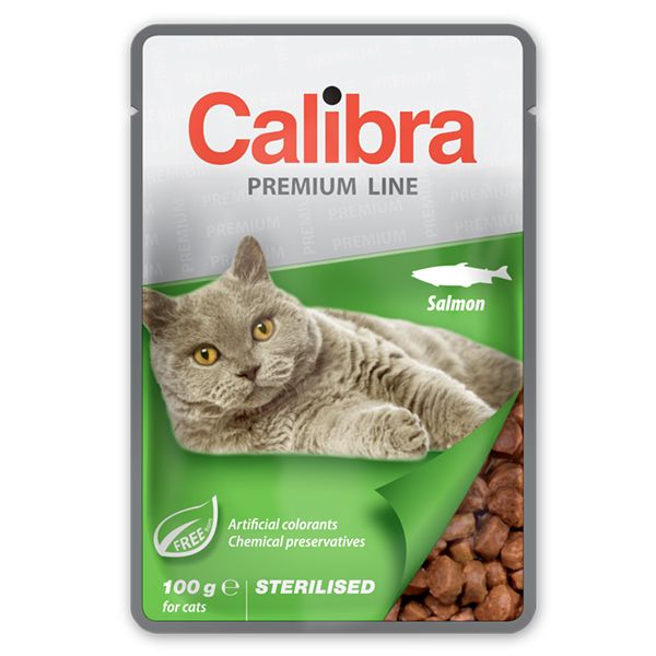 CALIBRA Cat Adult Sterilised komadi s lososom u umaku 100 g