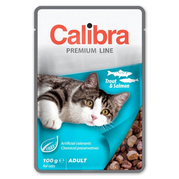CALIBRA Cat Adult komadi s pastrvom i lososom u umaku 100 g