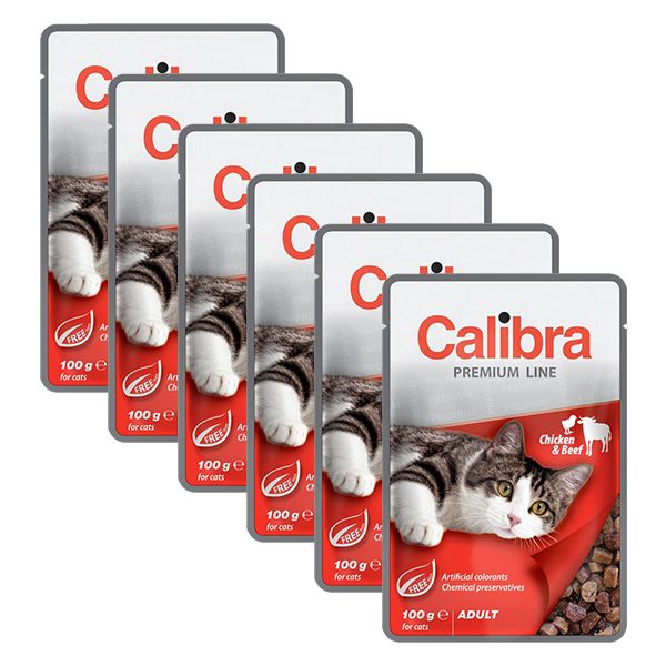 CALIBRA Cat Adult piletina i govedina komadi u umaku 6 x 100 g
