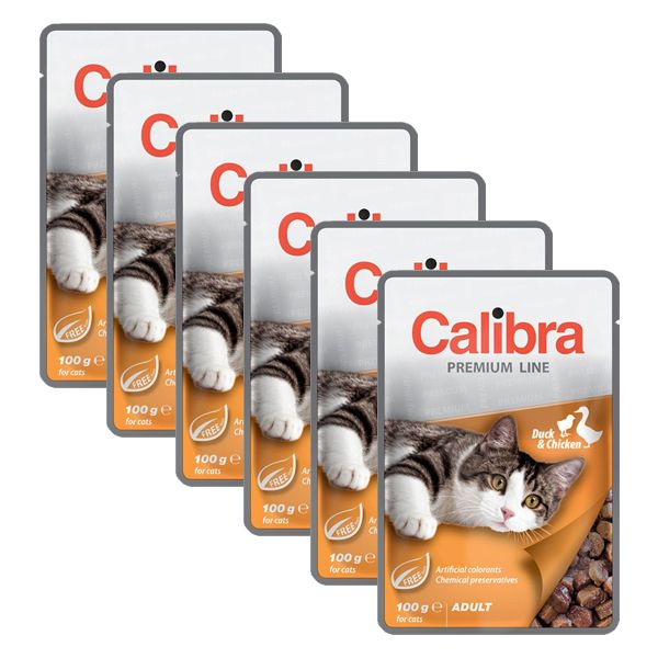 CALIBRA Cat Adult komadi od patke i piletine u umaku 6 x 100 g