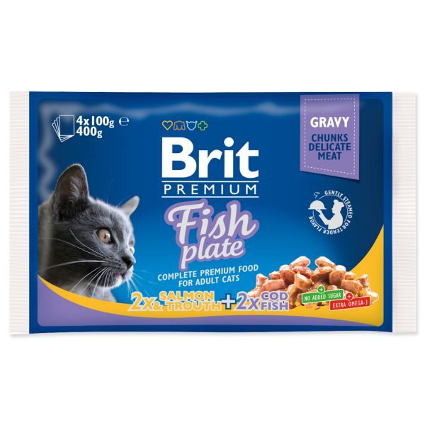Kapsičky BRIT Premium Cat Fish Plate 4 x 100 g
