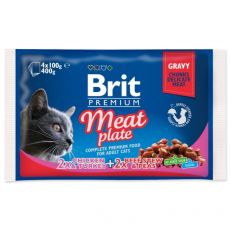 Konzervice BRIT Premium Cat Meat Plate 4 x 100 g
