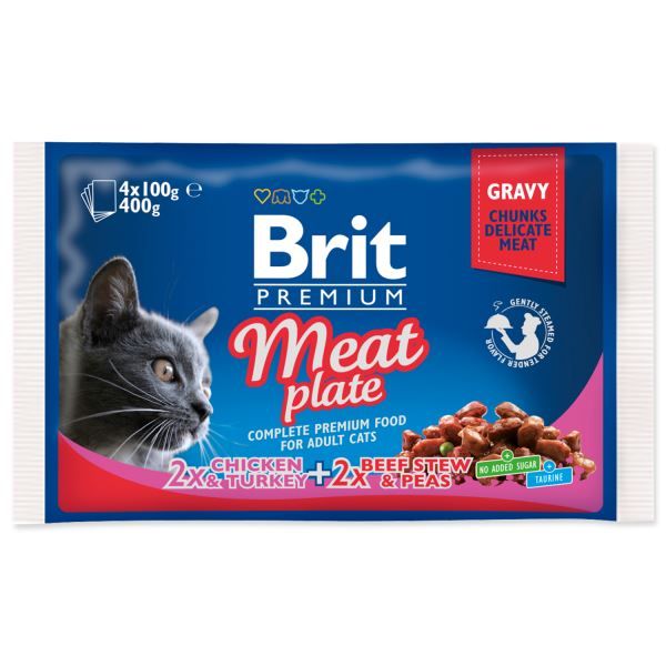 Kapsice BRIT Premium Cat Meat Plate 4 x 100 g