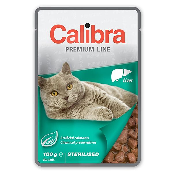 CALIBRA Cat Adult Sterilised komadi s jetrom u umaku 100 g