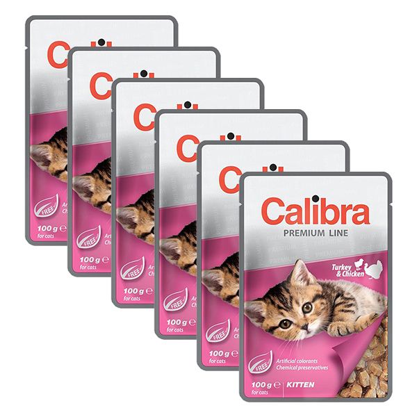 CALIBRA Cat Kitten piletina i puretina komadi u umaku 6 x 100 g