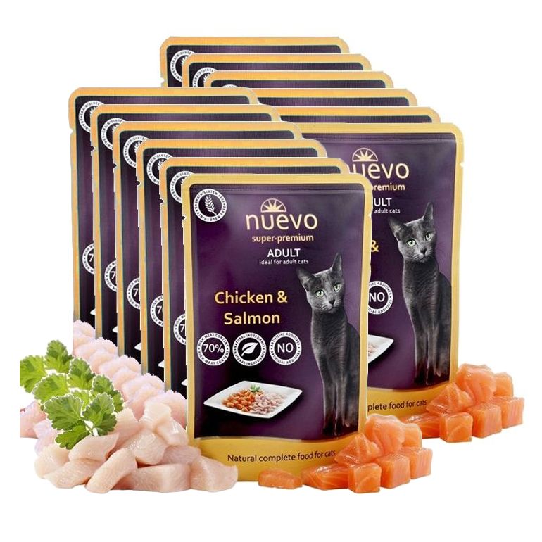 NUEVO CAT Adult Chicken & Salmon vrećica 12 x 85 g