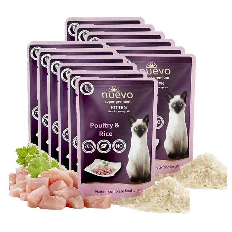 NUEVO CAT Kitten Poultry & Rice vrećica 12 x 85 g