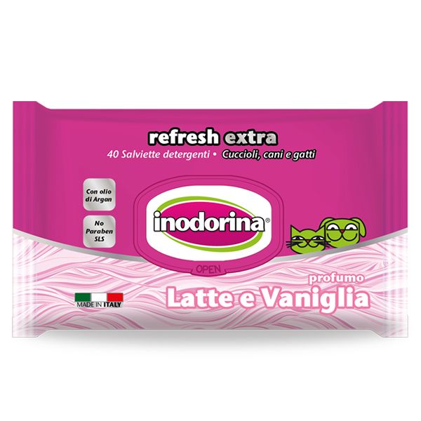 Inodorina Maramice Mlijeko i Vanilija s vitaminima 40 kom