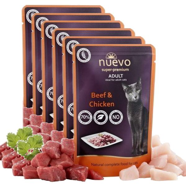 NUEVO CAT Adult Beef & Chicken 6 x 85 g