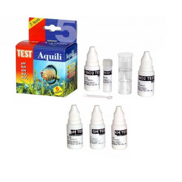 Aquili Test 5 u 1 - pH, kH, GH, NO2, NO3