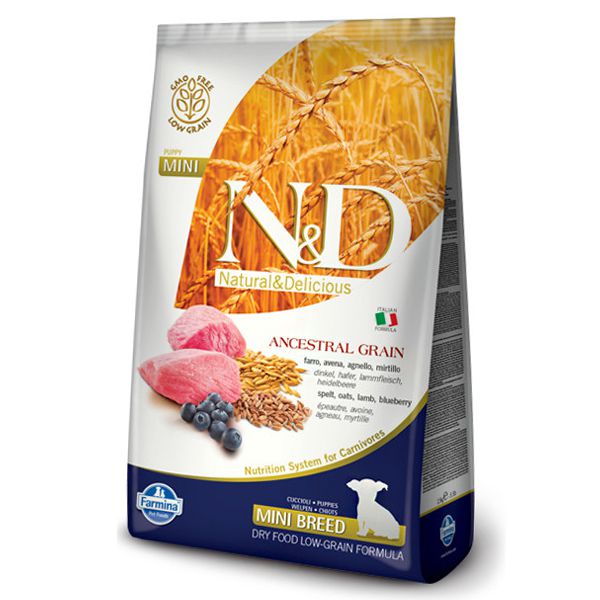 Farmina N&D dog LG PUPPY MINI Janjetina & Borovnica 800 g