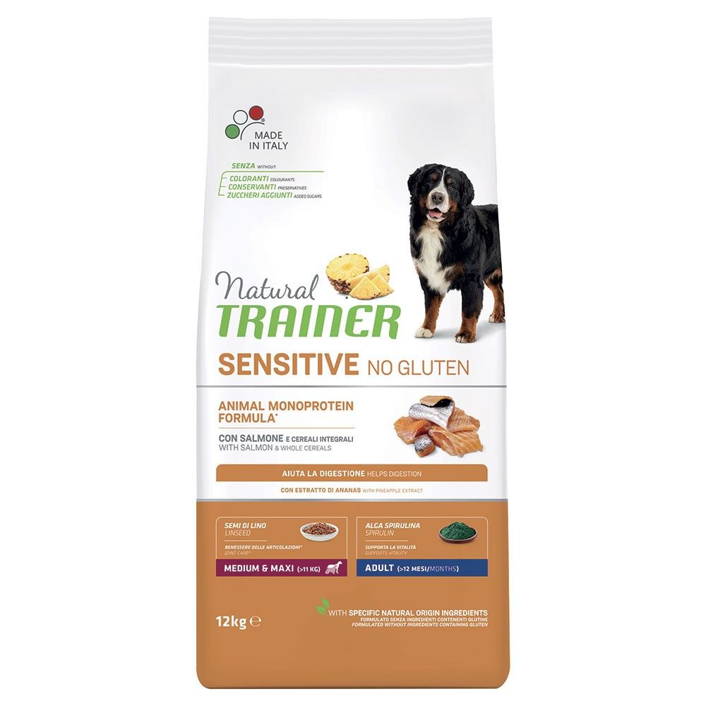 TRAINER Natural SENSITIVE No Gluten Adult Medium / Maxi Salmon 12 kg