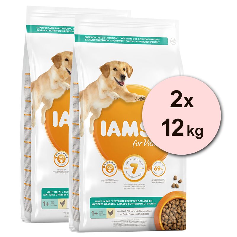 Iams Dog Adult Light in Fat, Chicken 2 x 12 kg