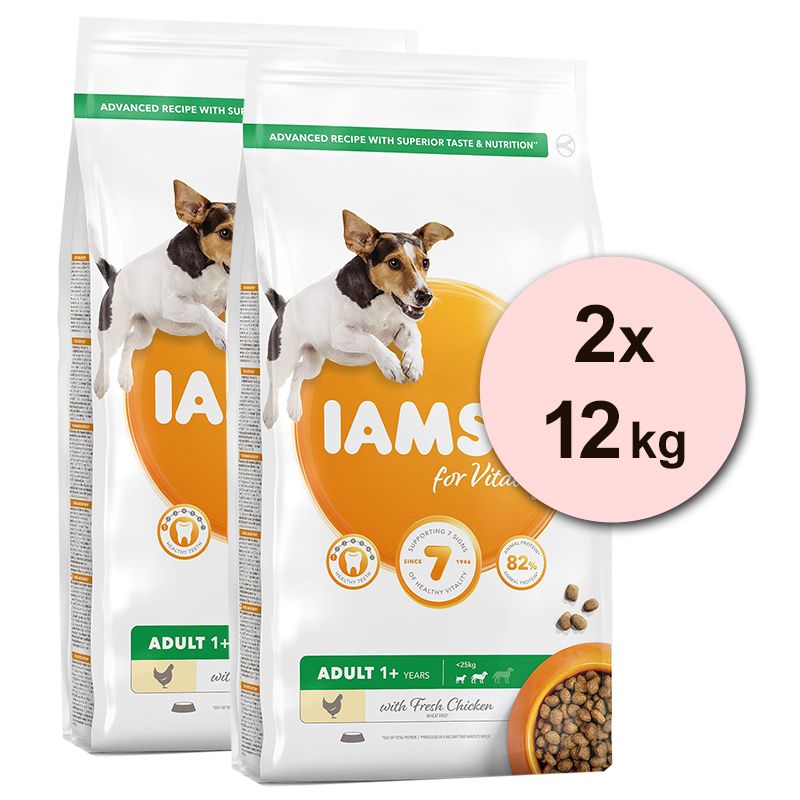 Iams Dog Adult Small Medium, Chicken 2 x 12 kg