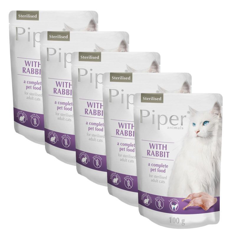 Konzerva Piper Cat Sterilised s kunićem 5 x 100 g