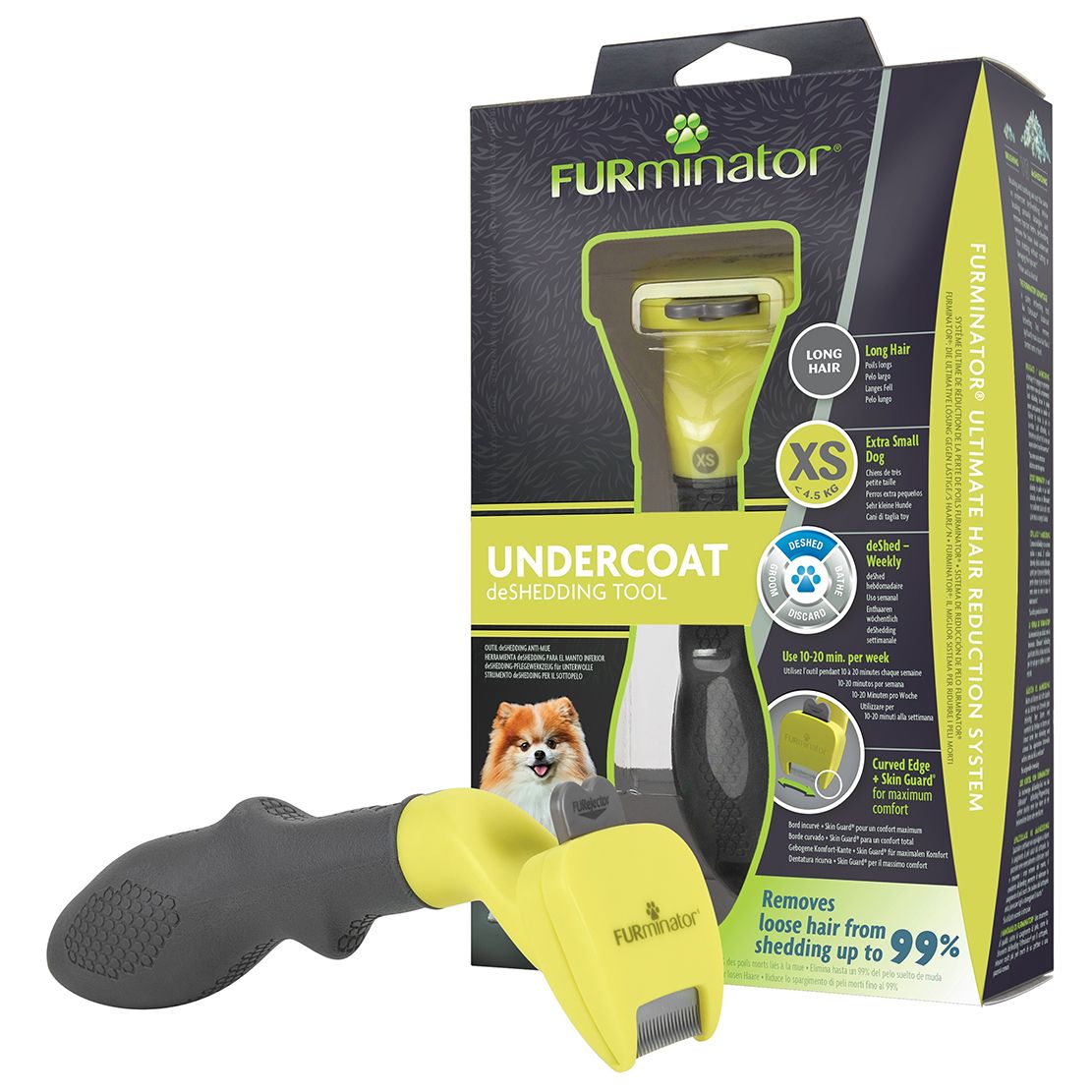 FURminator alat za uklanjanje poddlake duga kosa XS, 2,5 cm