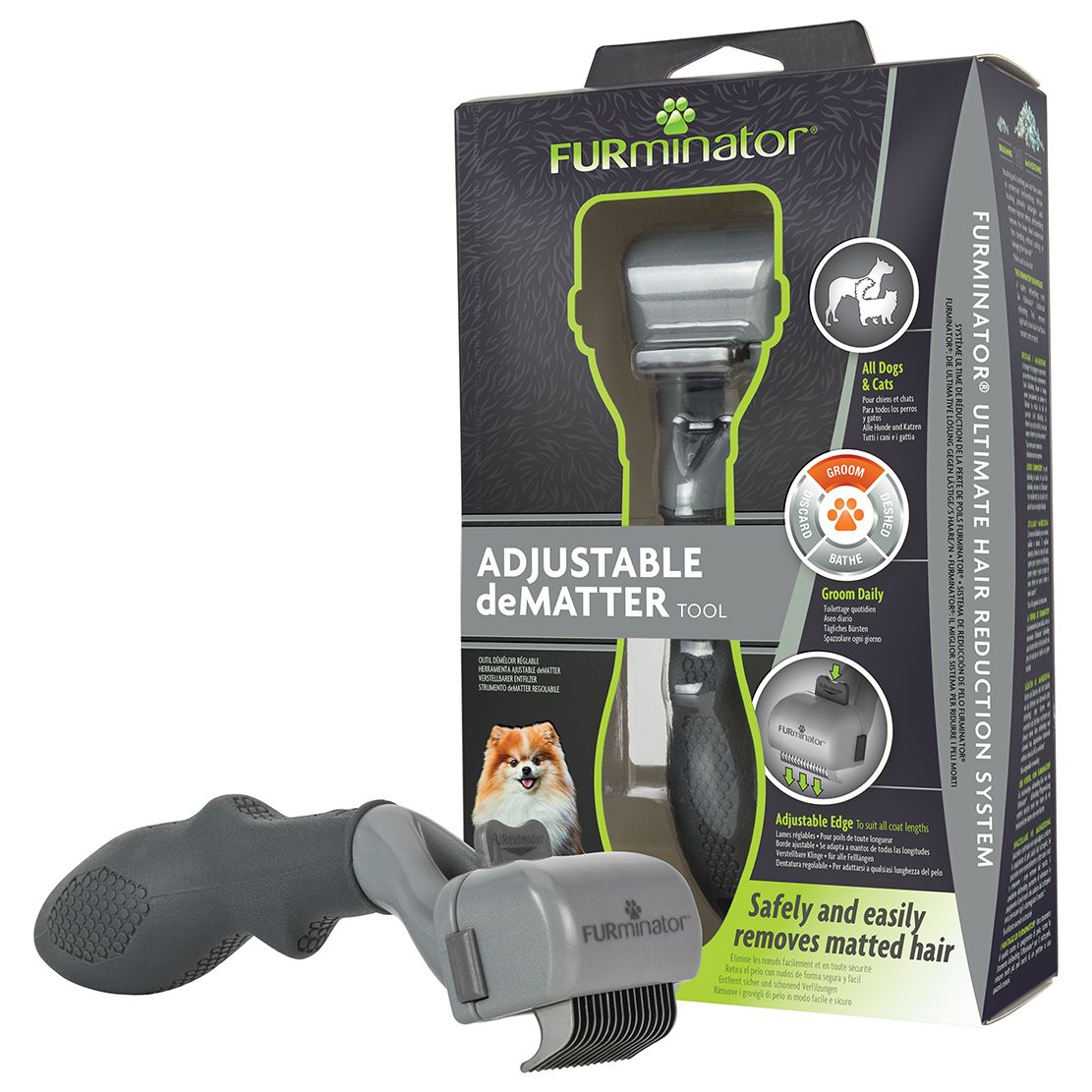 FURminator podesivo deMATTER grebal za uklanjanje zapetljane dlake