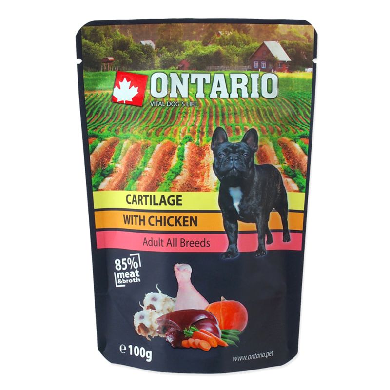 Vrećica ONTARIO DOG Cartilage with Chicken u juhi 100 g