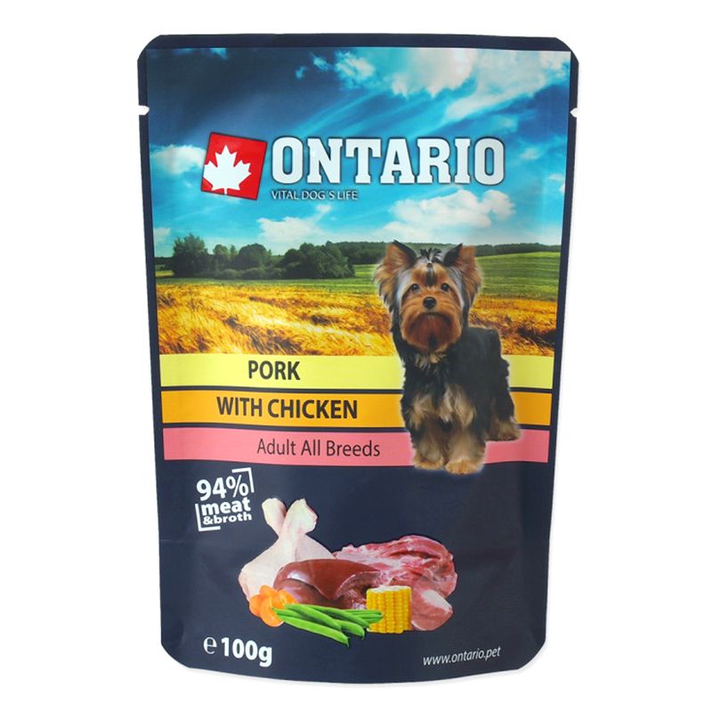 Vrećica ONTARIO DOG Pork with Chicken in broth 100 g