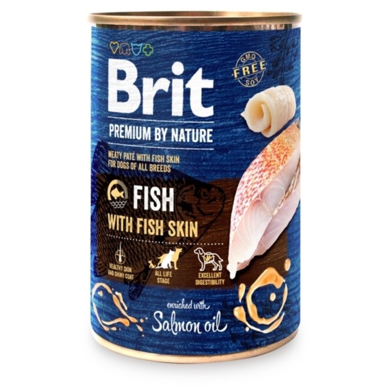 Konzerva Brit premium by Nature Riba & Rybí koža 400 g