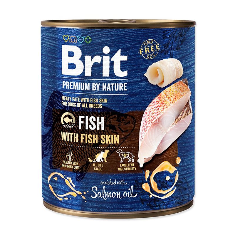 Konzerva Brit premium by Nature Riba & Rybí koža 800 g