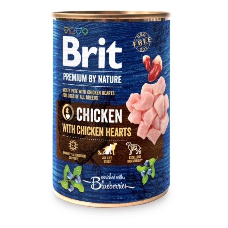 Konzerva Brit premium by Nature Piletina & Srca 400 g