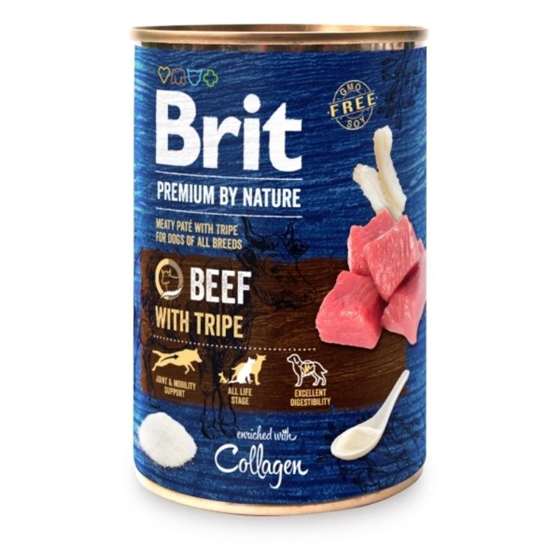 Konzerva Brit premium by Nature Govedina & Tripice 400 g
