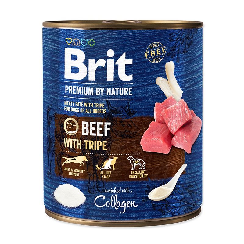 Konzerva Brit premium by Nature Govedina & Tripice 800 g