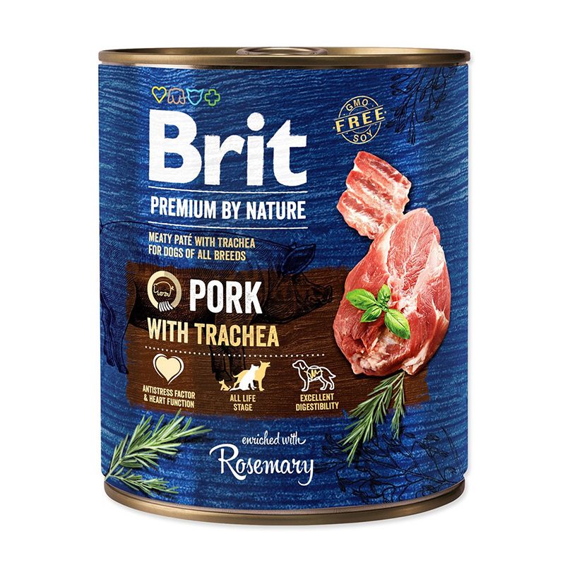 Konzerva Brit premium by Nature Svinina & Průdušnice 800 g