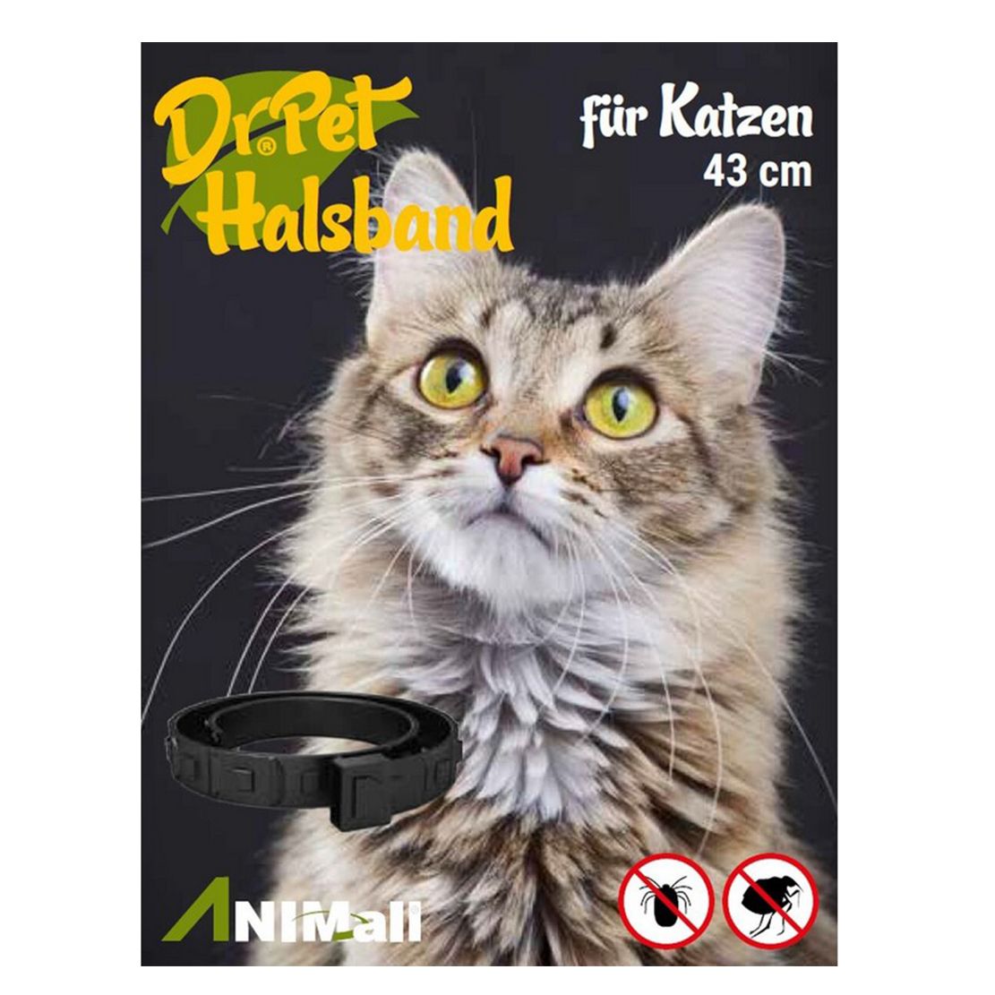 Dr.Pet antiparazitski ovratnik za mačke SMEĐI 43 cm