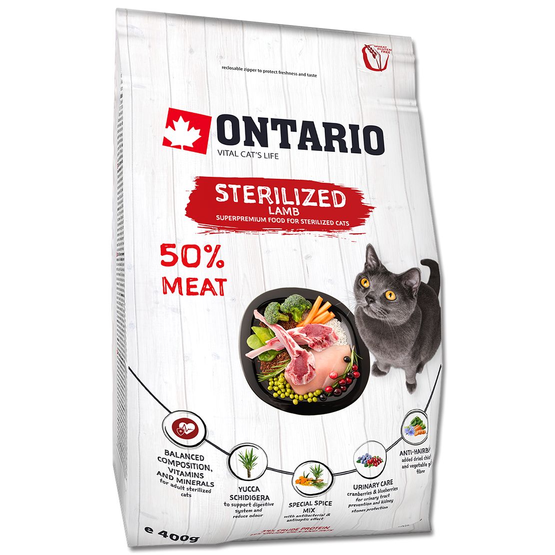 Ontario Cat Sterilised Lamb 400 g