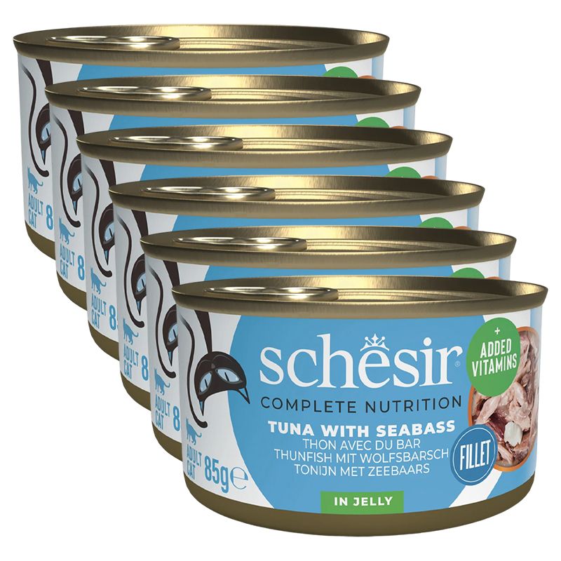 Schesir cat tuna i morski brancin u želeu 6 x 85 g