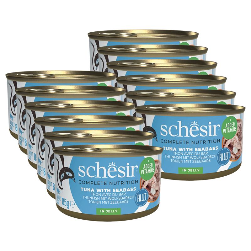 Schesir cat tuna i morski brancin u želeu 12 x 85 g