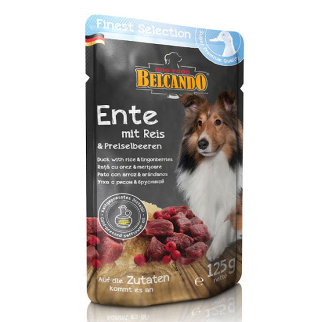 BELCANDO Patka s rižom i brusnicama - vrećica 125 g