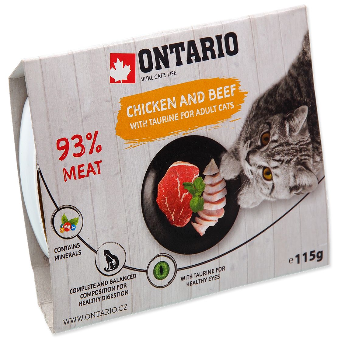 Vaničica ONTARIO s piletinom i govedinom s taurinom 115 g