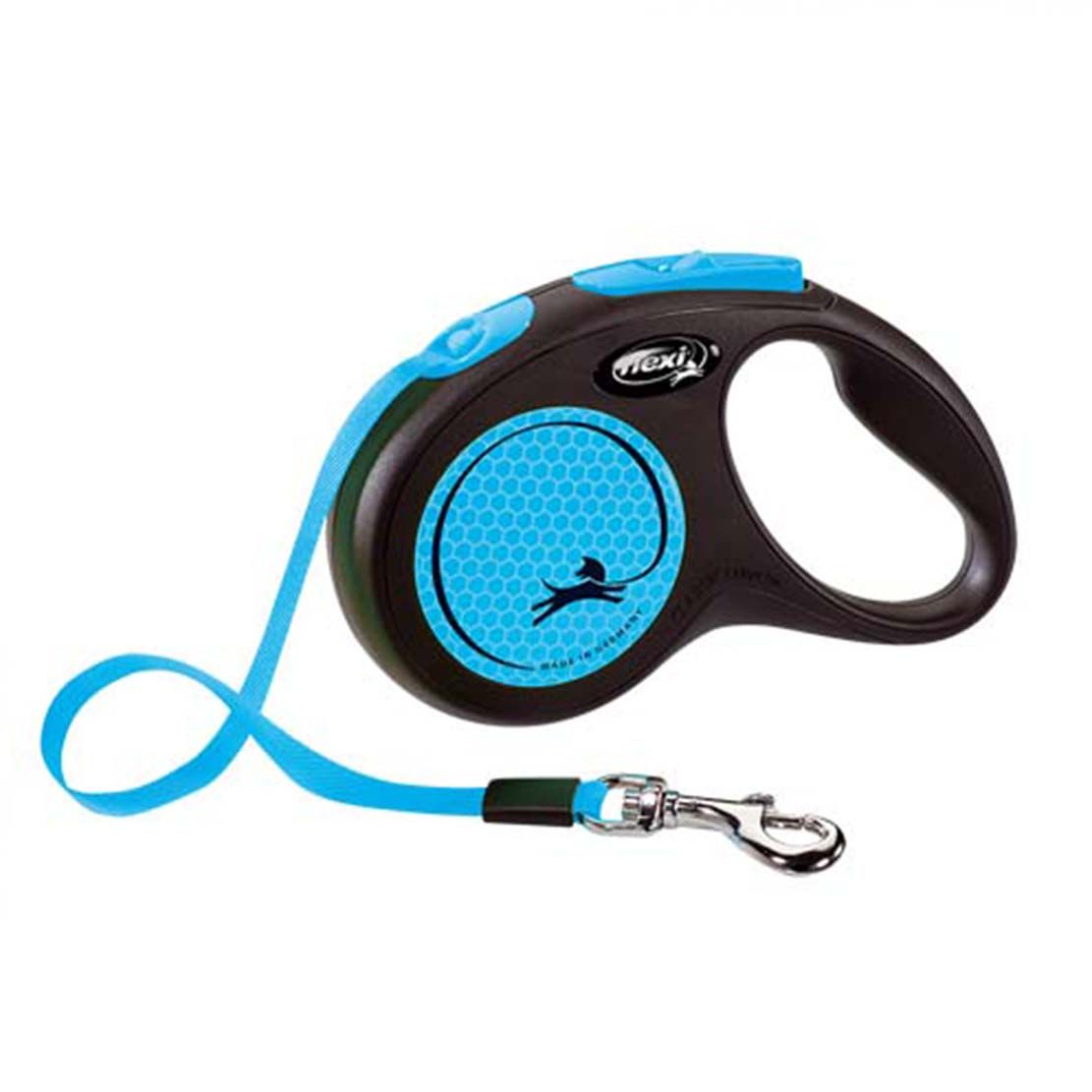 Flexi NEON povodac S do 15kg, 5m trak - plavi