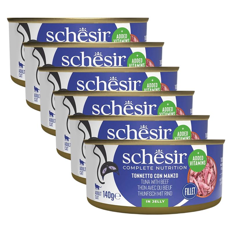 Schesir cat tuna s govedinom u želeu 6 x 140 g