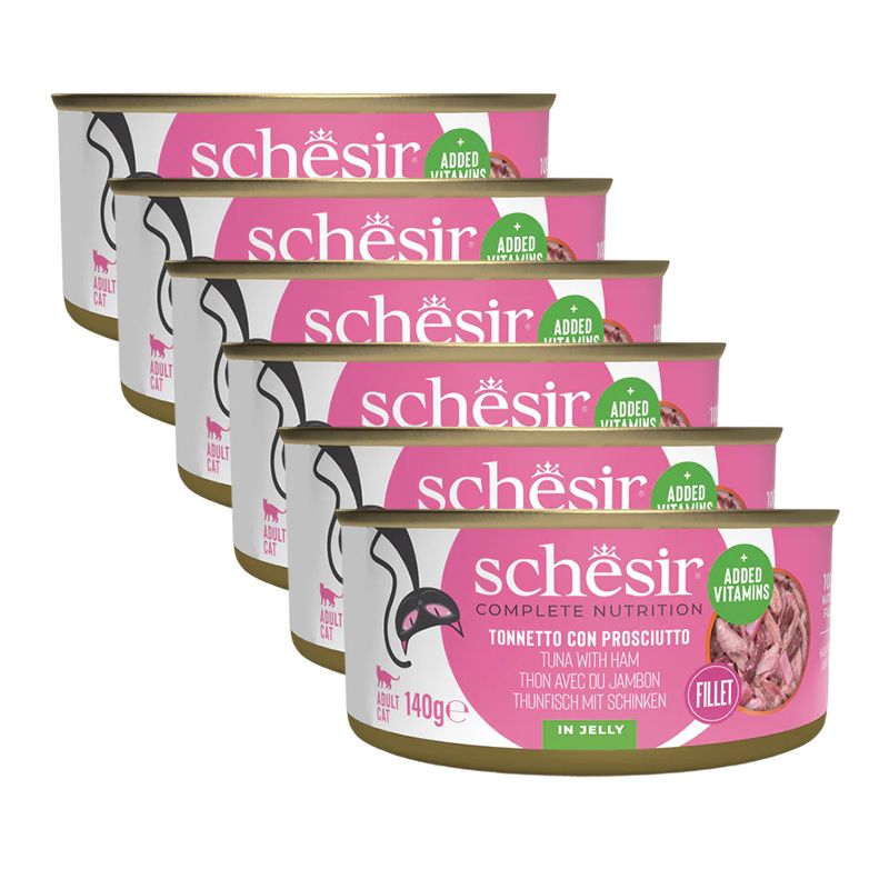 Schesir cat tuna s šunkom v želé 6 x 140 g