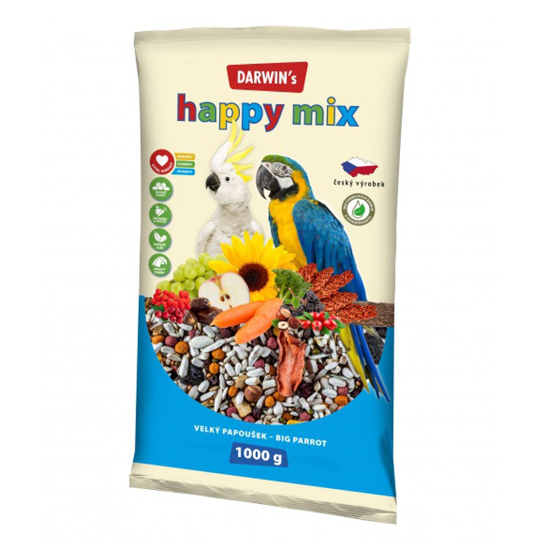 Darwin’s Happy Mix suho krmivo za velike papige 1 kg