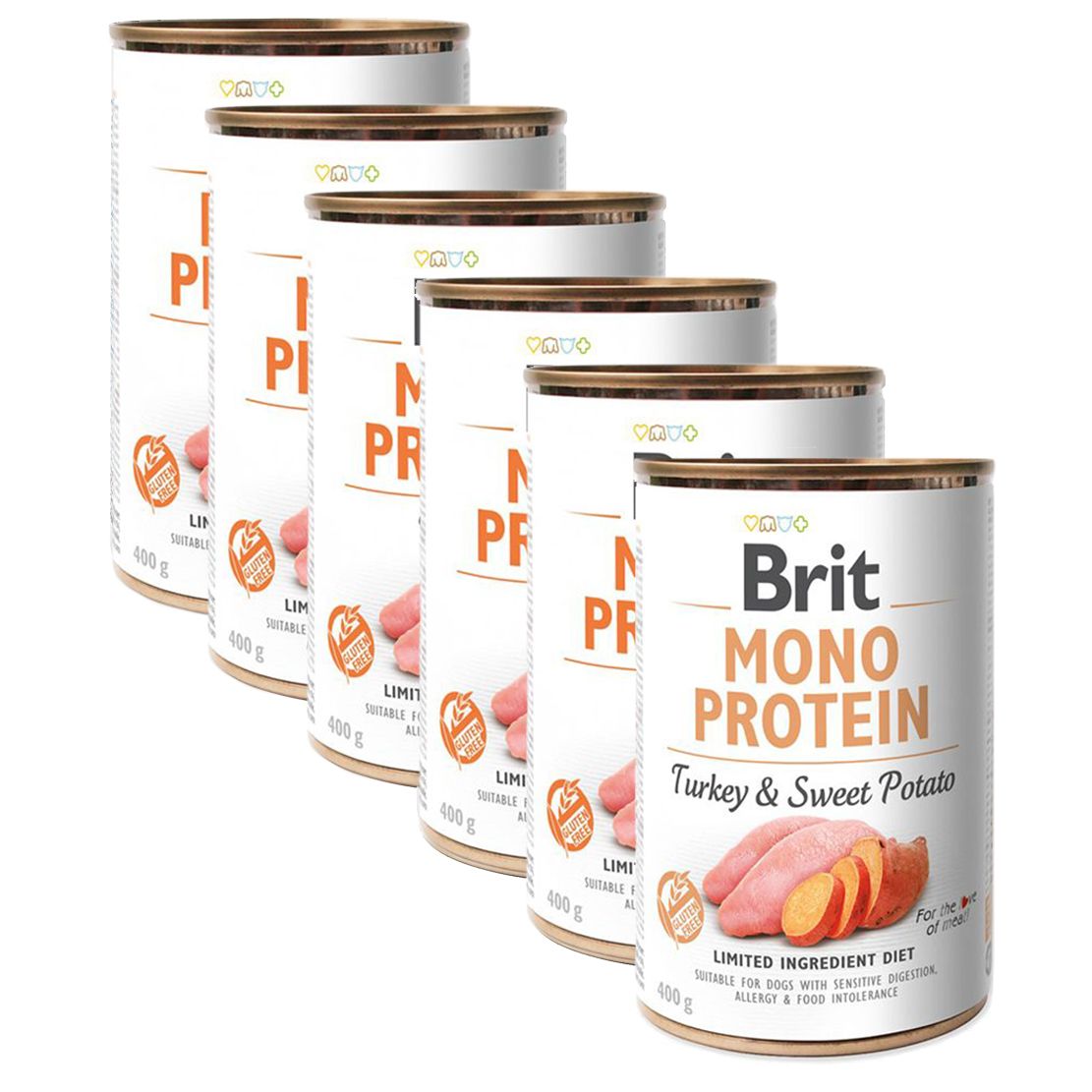 Konzerva Brit Mono Protein Puretina & Sladký zemiak, 6 x 400 g