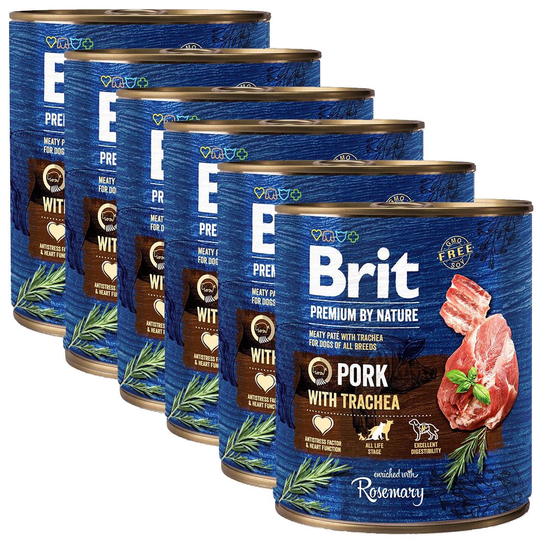 Konzerva Brit premium by Nature Svinina & Trachea 6 x 800 g