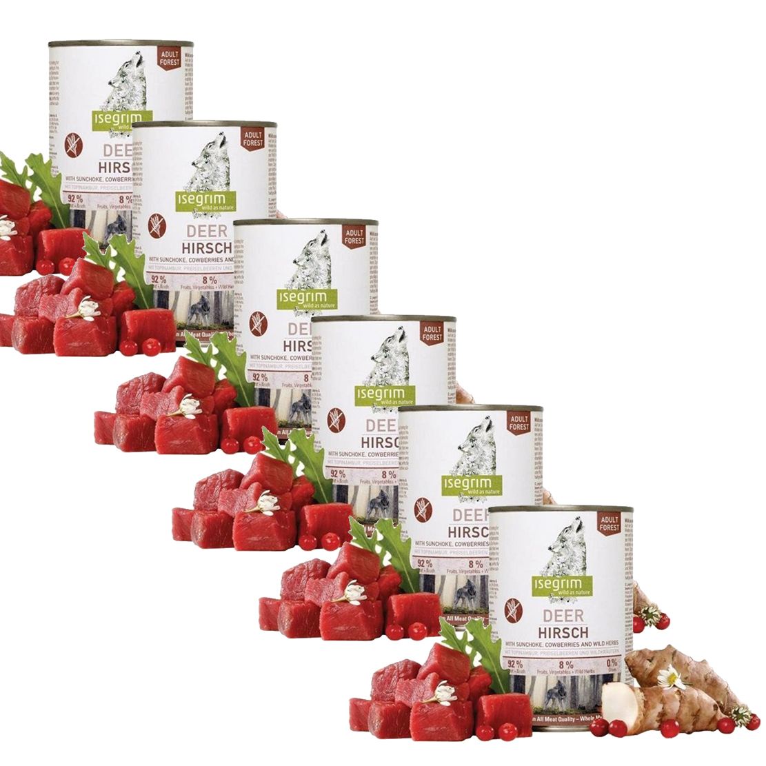 ISEGRIM Adult Forest: Jelen s topinamburima, brusnicama i biljem 6 x 400 g