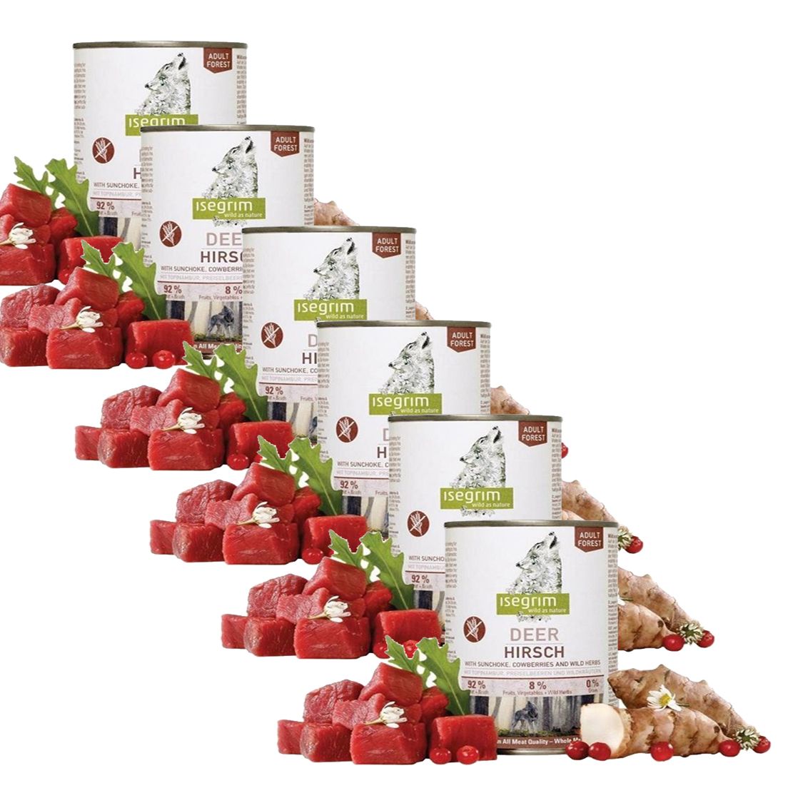 ISEGRIM Adult Forest: Jelen s topinamburima, brusnicama i biljem 6 x 800 g
