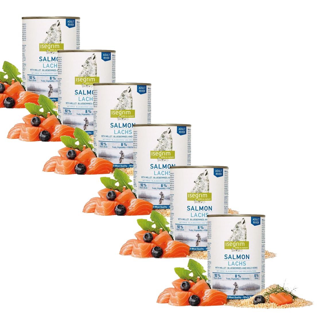 ISEGRIM Adult River: Losos s proso i borovnicama 6 x 400 g