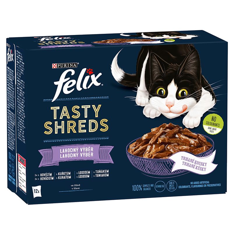 FELIX Tasty Shreds ukusni izbor s ribom u umaku 12 x 80 g