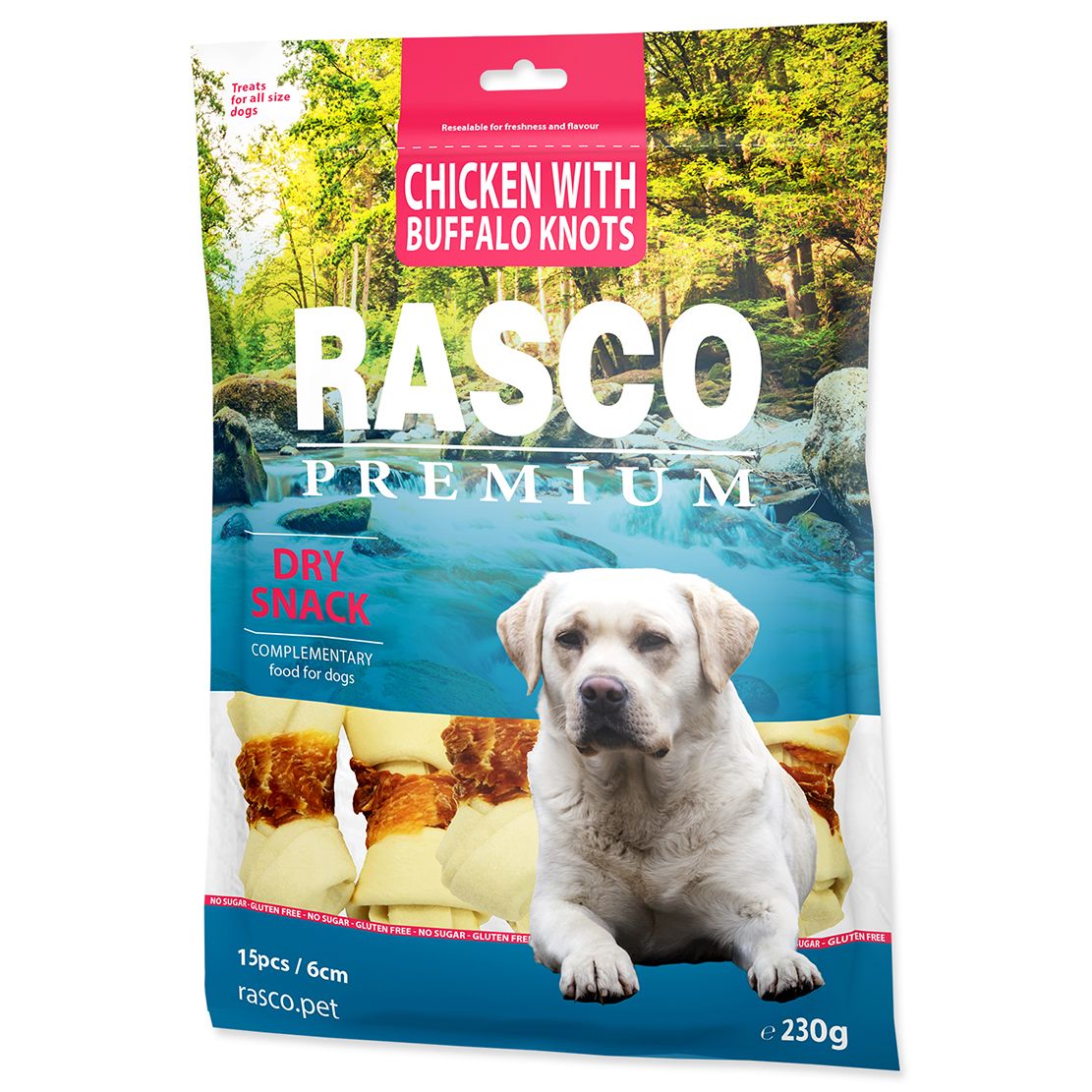 Rasco Premium Dry Snack Chicken With Buffalo Knots 230 g