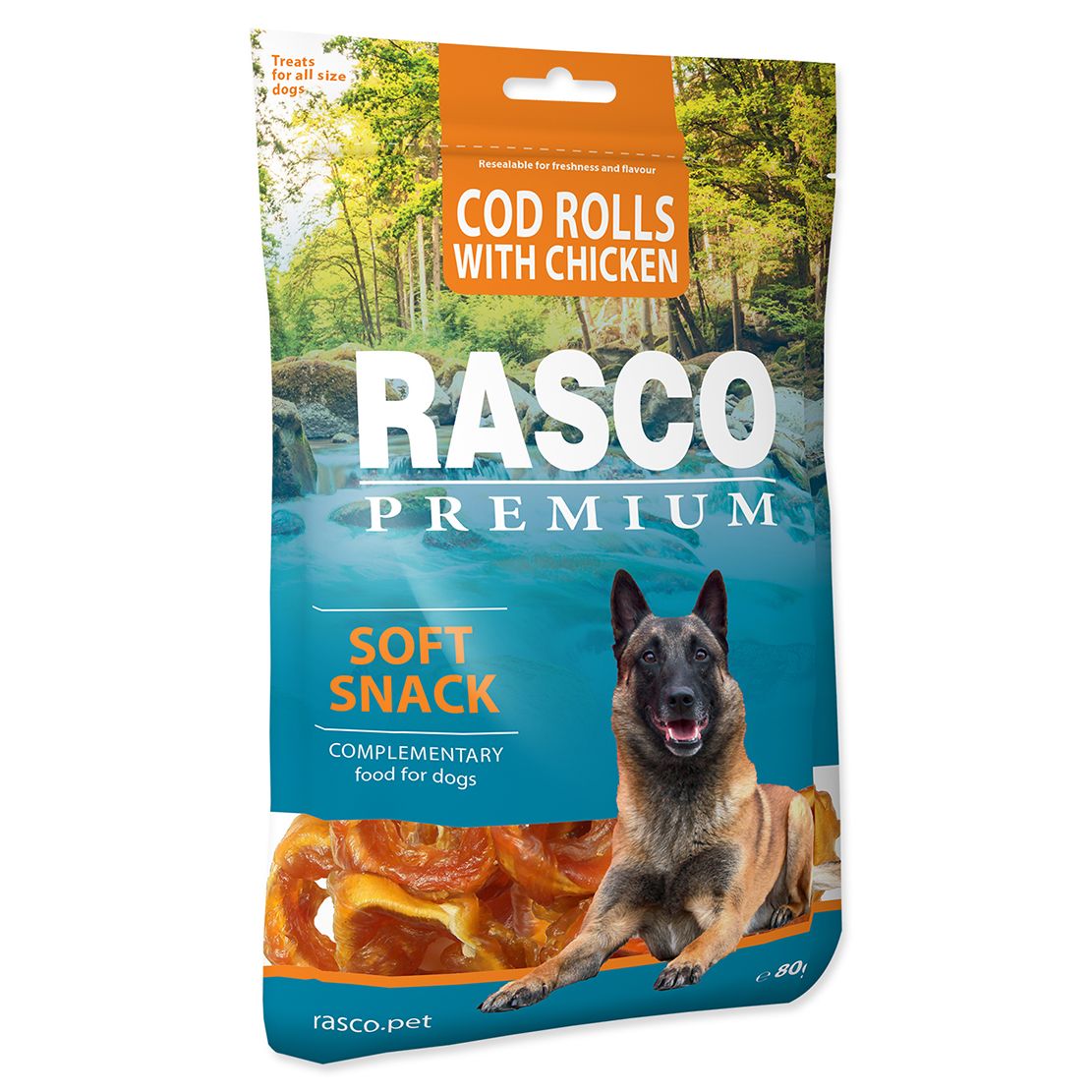 Rasco Premium Soft Snack Cod Rolls With Chicken 80 g